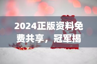 2024正版資料免費共享，冠軍揭曉預(yù)告_E VH233.8預(yù)備版