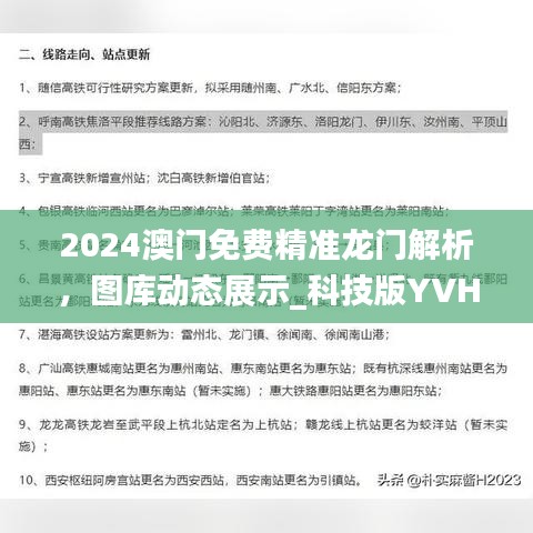 2024澳門免費精準(zhǔn)龍門解析，圖庫動態(tài)展示_科技版YVH464.54