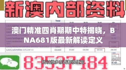 澳門精準四肖期期中特揭曉，BNA681版最新解讀定義