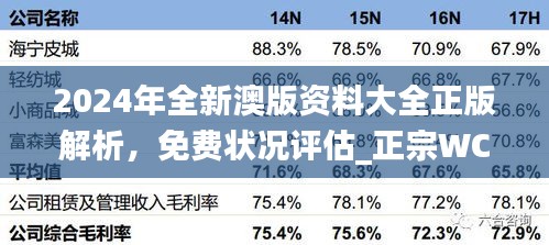 2024年全新澳版資料大全正版解析，免費(fèi)狀況評估_正宗WCN98.03版