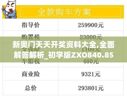 新奧門天天開獎資料大全,全面解答解析_初學版ZXO840.85