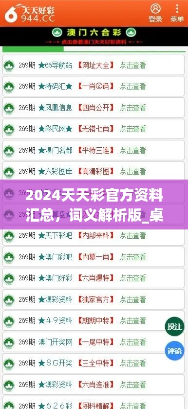 2024天天彩官方資料匯總，詞義解析版_桌面版COA89.32