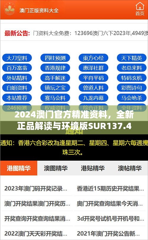 2024澳門官方精準(zhǔn)資料，全新正品解讀與環(huán)境版SUR137.47版