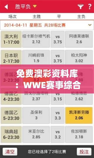 免費(fèi)澳彩資料庫：WWE賽事綜合評測解析版ADH312.24