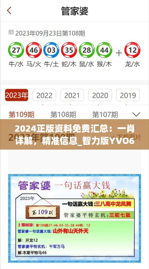 2024正版資料免費(fèi)匯總：一肖詳解，精準(zhǔn)信息_智力版YVO676.99