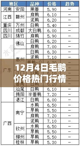 12月4日毛鵝價(jià)格行情深度解析