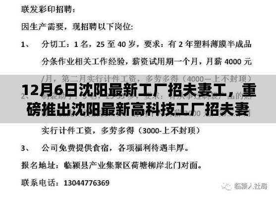 沈陽最新高科技工廠招夫妻工，智能工廠革新，科技之旅新篇章開啟