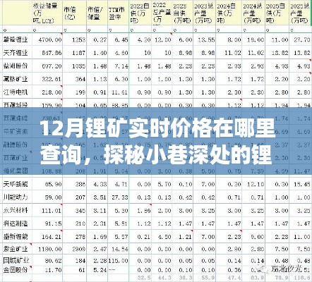 探秘小巷深處的鋰礦寶藏，十二月實時價格一網(wǎng)打盡！