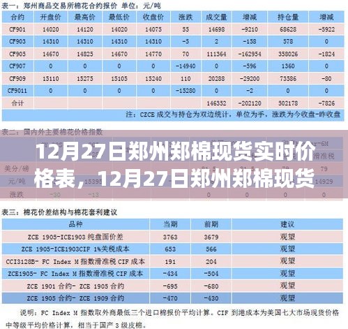 12月27日鄭州鄭棉現(xiàn)貨實時價格表，全面解析與市場洞察