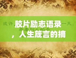 膠片勵志語錄，人生箴言的摘抄與啟示