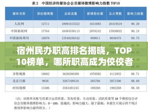 宿州民辦職高排名揭曉，TOP10榜單，哪所職高成為佼佼者？