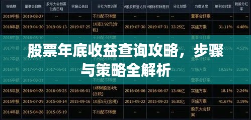 股票年底收益查詢攻略，步驟與策略全解析