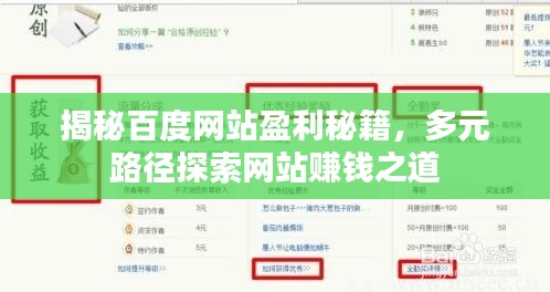 揭秘百度網(wǎng)站盈利秘籍，多元路徑探索網(wǎng)站賺錢之道