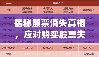 揭秘股票消失真相，應(yīng)對(duì)購(gòu)買股票失蹤的應(yīng)對(duì)策略