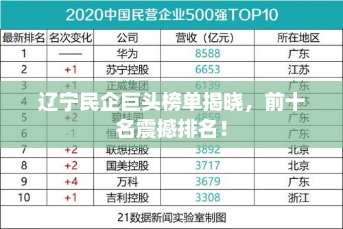 遼寧民企巨頭榜單揭曉，前十名震撼排名！