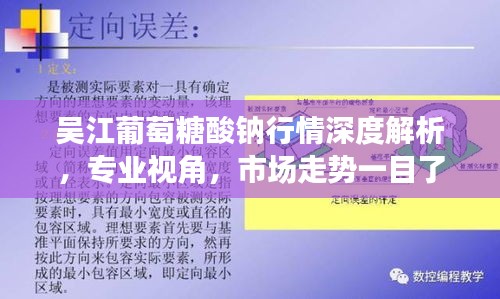 吳江葡萄糖酸鈉行情深度解析，專業(yè)視角，市場走勢一目了然