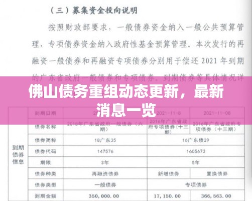 佛山債務(wù)重組動態(tài)更新，最新消息一覽