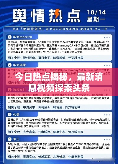 今日熱點(diǎn)揭秘，最新消息視頻探索頭條