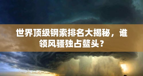 世界頂級鋼索排名大揭秘，誰領(lǐng)風(fēng)騷獨(dú)占鰲頭？
