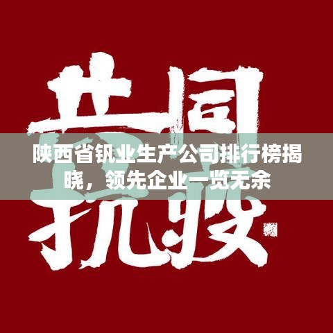 陜西省釩業(yè)生產(chǎn)公司排行榜揭曉，領(lǐng)先企業(yè)一覽無余