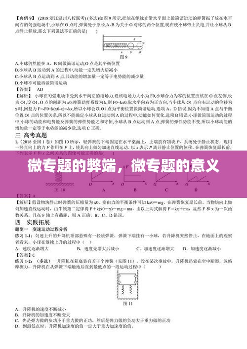 微專題的弊端，微專題的意義 