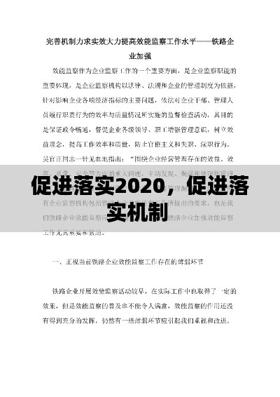 促進落實2020，促進落實機制 