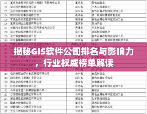 揭秘GIS軟件公司排名與影響力，行業(yè)權(quán)威榜單解讀