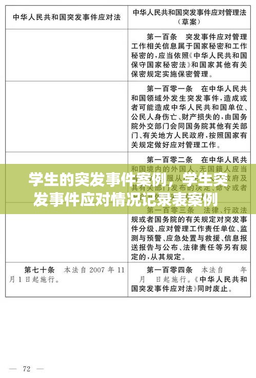 學生的突發(fā)事件案例，學生突發(fā)事件應對情況記錄表案例 