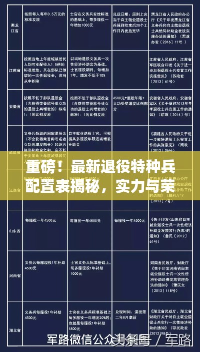 重磅！最新退役特種兵配置表揭秘，實(shí)力與榮耀并存