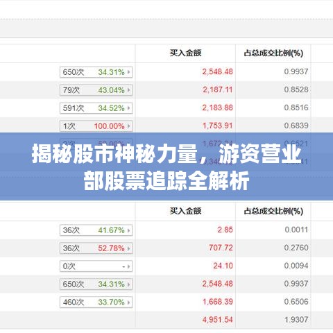 揭秘股市神秘力量，游資營業(yè)部股票追蹤全解析